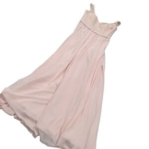 Morilee Madeline Gardner formal dress pink lace‎ top chiffon bottom size 10